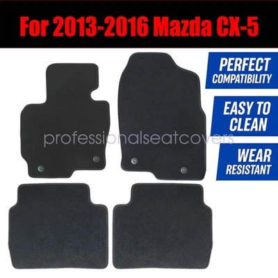 Alfombrillas delanteras y traseras de terciopelo para 2013 2014 2015 2016 Mazda CX-5 negras Foto 1 de 4