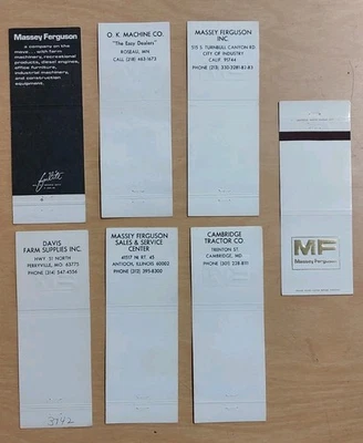 MASSEY FERGUSON TRACTOR MATCHBOOK Lote de Cubierta Foilite Cambridge Tractor Co MD City Foto 1 de 2