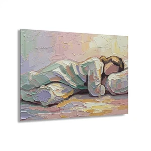 Spring Slumber: Abstract Impasto Acrylic Panel of Dawn's Gentle Arrival - Picture 1 of 11