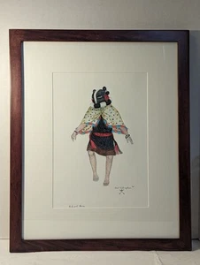 Hopi Kachina Dancer Colored Drawing Print, By Cecil Calnimptewa, 2007. - Picture 1 of 8