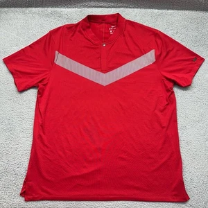 Nike Golf BV0501-687 Dri-Fit Hombres XL Tiger Woods Rojo S/S Polo Sin Cuello - Imagen 1 de 11