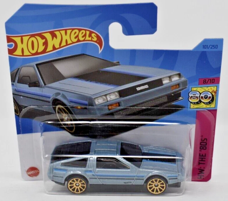 Scheda corta Hot Wheels 101/2023 DMC DeLorean blu 101/250. 1/64 HW The 80s - Immagine 1 di 1