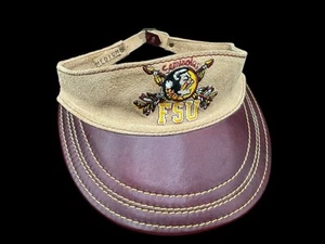 FSU Leather Visor Florida State Medium Seminoles Brown Maroon Adjustable - Picture 1 of 9