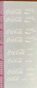 SHEET OF FOUR  WATER SLIDE SILK SCREENED COCA-COLA DECALS VARIOUS SIZES - Picture 1 of 1