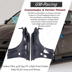 Kit de carrocería guardabarros delantero estilo fibra de carbono 370Z Z34 YC-2 para Nissan 2009-2016 - Imagen 1 de 17