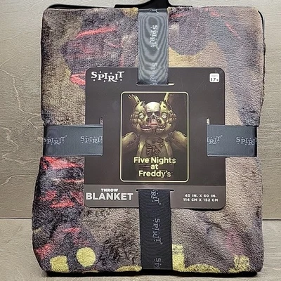 Five Nights at Freddy's Throw Blanket 45 x 60 Skull Split FNAF Bioworld Spirit - Image 1 of 4