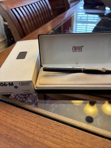 Vintage Cross Black Gold Trim Classic Fountain Pen 2506-M Memphis State Emblem - Picture 1 of 7