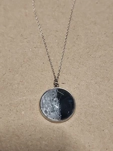 Collar fase media luna cadena esterlina 925 lunar - Imagen 1 de 6