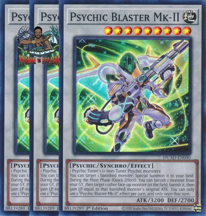 Yugioh! 3x Psychic Blaster Mk-II DUAD-EN040 Super Rare 1st Ed NM - Image 1 of 1