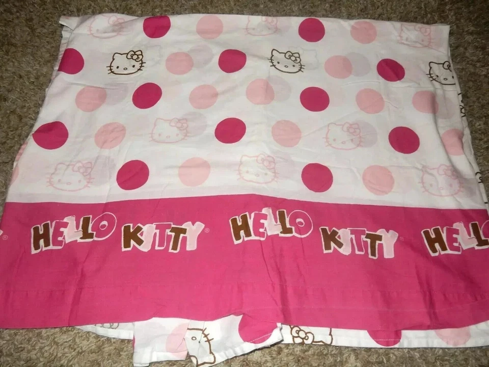 5G HELLO KITTY в горошек хлопок смесь Twin плоский простыня {ткань} - Изображение 1 из 1