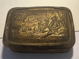 Material Sewing Box With Metal Embossed Lid - Picture 1 of 4