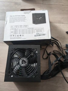 650W PSU Power Supply Computer Desktop PC ATX 120mm Fan PCI-E SATA VIDA Black UK - Picture 1 of 5