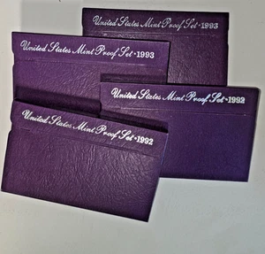United States Mint Proof Sets Uncirculated Coin Clean S 1993 & 1992 Sealed COA - Picture 1 of 4