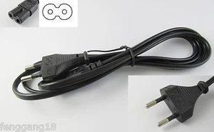 EU Figure 8 Mains 2-Prong Camera Laptop Adapter Power Cord AC Cable Lead 2 Pin - Picture 1 of 1