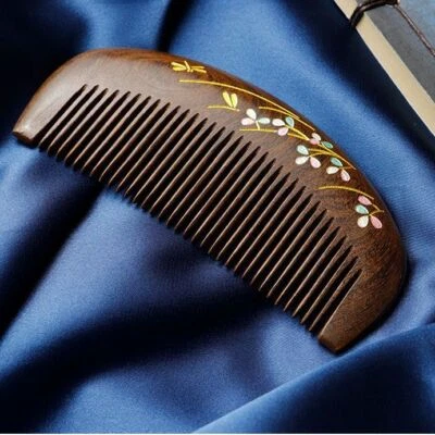 Natural Black Sandalwood Peach Wood Anti Static Pocket Hair Beard Care - Image 1 of 4