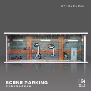 1/64 Garage Parking Lot with Light Version Alloy Car Model Car Scene Storage Dis - Picture 1 of 18