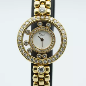 Chopard Happy Diamonds Women's Watch 18K 750 Solid Gold 4097 24MM Top Condition - Picture 1 of 14