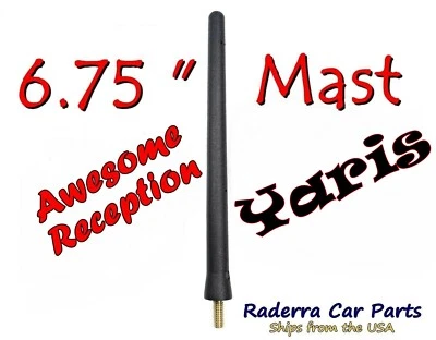 Se adapta a: Toyota Yaris 2007-2018 - Mástil de antena de goma personalizado corto de 6 3/4" Foto 1 de 4