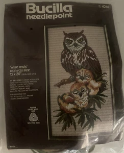 Bucilla Needlepoint kit owls "Wise Owls" #4262 - Picture 1 of 5