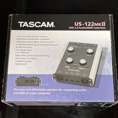 Tascam US-122MK II USB 2.0 2-channel Audio/MIDI Interface with Box - Image 1 of 4