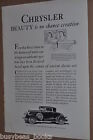 1929 Chrysler advertisement page, Chrysler 75 Coupe, Parthenon frieze