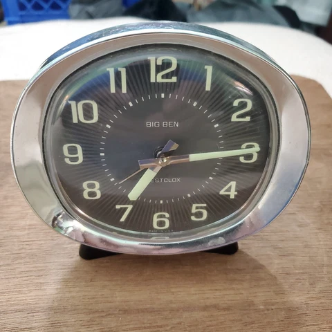 Vintage WESTCLOX BIG BEN Wind-Up Alarm Clock Black/Silver works VGC (008 Cover