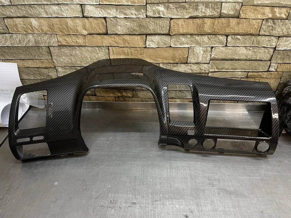 2006-11 Civic Carbon Double Din Dash Kit Hydro Dipped Dip Vtec Jdm trim Password - Image 1 of 4