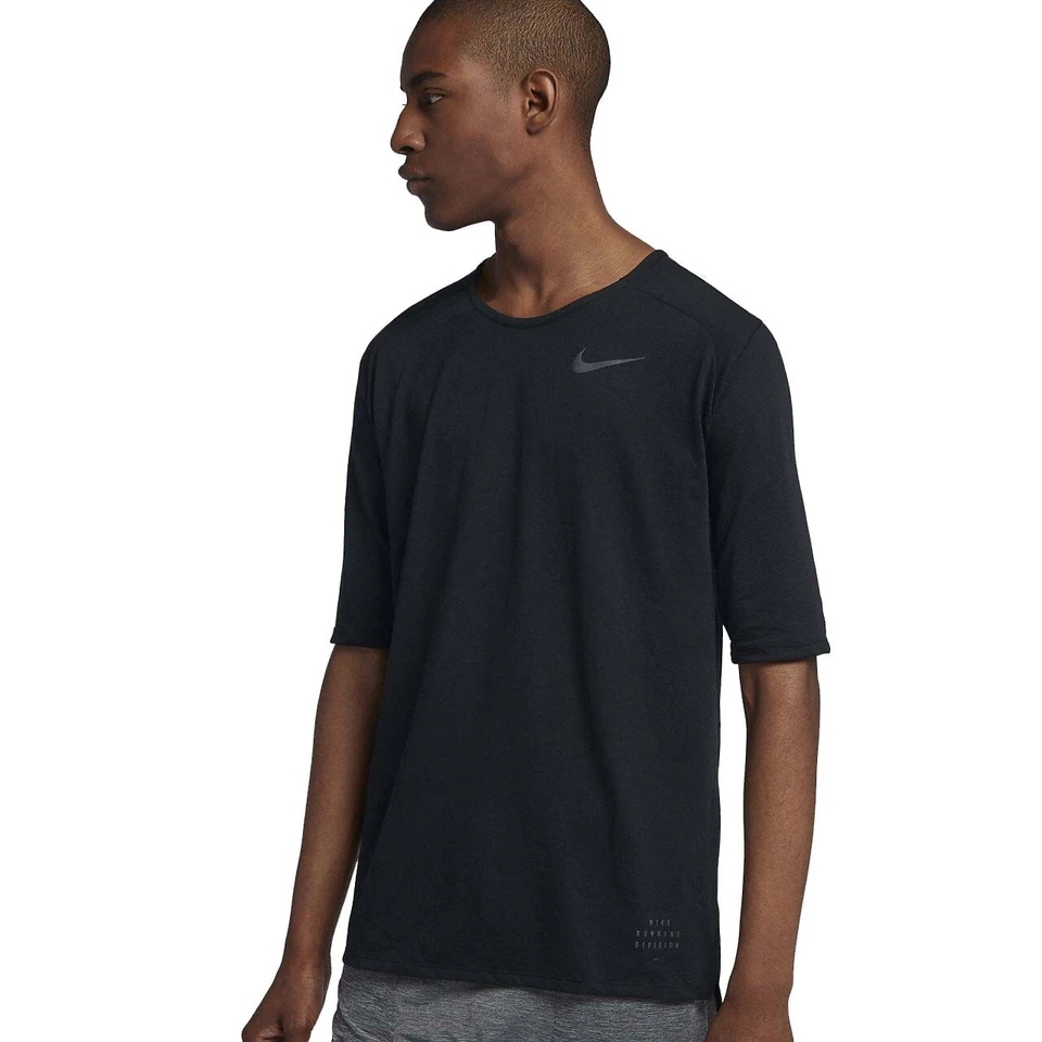 Nike Para Hombre Running Division Rise 365 Dri-Fit Top Camisa Negra NUEVA Pequeña Foto 1 de 1