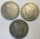 Liberty Head Nickel Culls 3 Coin Lot453