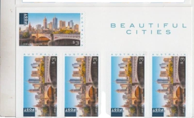 Stamps 2018 Beautiful Cities $3 international post self adhesive booklet of 5 - Image 1 of 2