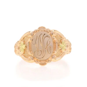 Ostby & Barton Art Deco Initials WSC Signet Men's Ring - Yellow Gold 10k Vintage - Picture 1 of 9