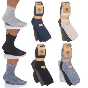 3/6 Paar Herren Wollsocken  Strümpfe Norweger Hütten Winter warm Kuschel bunt - Bild 1 von 13