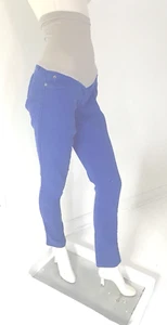 A Pea in the Pod Maternity Pants M Blue Skinny Leg Stretch Elastic Waist - Picture 1 of 13