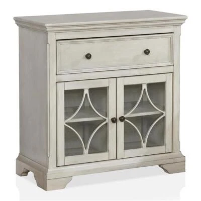 Bowery Hill Wood 1-Drawer Hallway Cabinet in Antique White Finish - Image 1 of 4