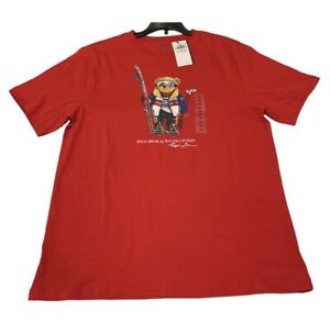 NWT POLO RALPH LAUREN Big Boys ski bear  graphic T-shirt youth 18-20 XL RED