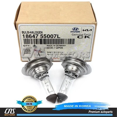 ⭐GENUINE⭐ Headlight Bulbs 2PCS H7 for 1999-2023 Hyundai Kia ✅Check Compatibility - Image 1 of 4