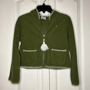 Tommy Hilfiger Girls Green Zip Up Hooded Jacket Small - Picture 1 of 7