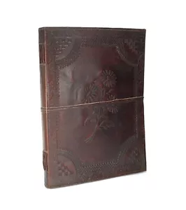 Herbarium Blumen XXL Gäste- Notiz- Skizzen- Lederbuch mehr als A4 Vintage Indien - Bild 1 von 8