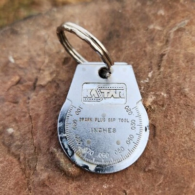 Vintage Kastar Spark Plug Gap Gauge Tool Keychain Key Ring Made In USA - Image 1 of 4
