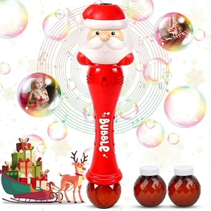 Christmas Bubble Wands Toys for Kids, Musical & Light up Automatic Bubble Machin - Picture 1 of 12