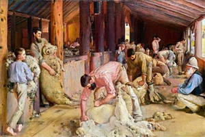 Tom Roberts "Shearing The Rams" - Quality Canvas Prints Framed & Ready to Hang   - Picture 1 of 2