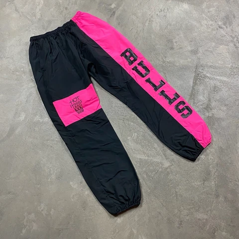 90s VTG CHALK LINE CHICAGO BULLS Neon Windbreaker Pants L Jordan Hot Hoops OG Cover