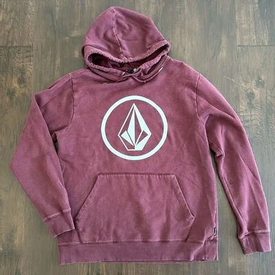 VOLCOM SUDADERA CON CAPUCHA MANGA LARGA LOGO DIAMANTE CANGURO BOLSA BOLSILLO BORGOÑA Foto 1 de 4