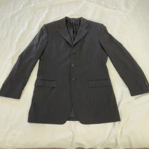 DOLCE&GABBANA Blazer Wool Striped 3 Button Men's US 42 EUR 52 Black Blue Stripes - Picture 1 of 10