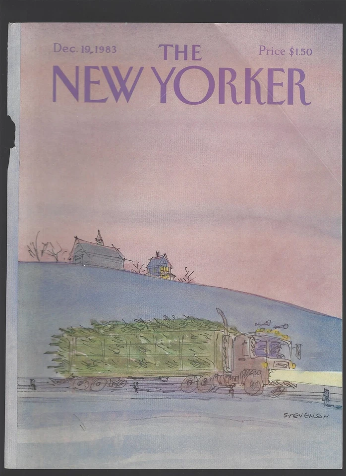 New Yorker Magazine COVER ONLY Dec 19, 1983 James Stevenson Christmas Tree Farm - Imagem 1 de 1