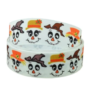7/8" Grosgrain Ribbon Scarecrow Fall Harvest Thanksgiving DIY Hair Bows Crafts - Picture 1 of 4