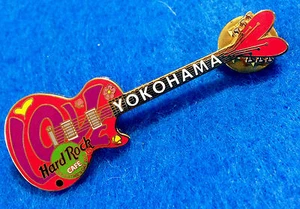 YOKOHAMA JAPANESE VALENTINE'S DAY PURPLE LOVE GUITAR 2001 Hard Rock Cafe PIN LE - Picture 1 of 1
