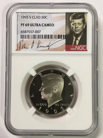 1993 S CLAD KENNEDY HALF DOLLAR 50C NGC PF69 ULTRA CAMEO R7 Cover