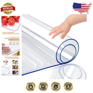 Versatile 54x108 Inch Clear PVC Table Cover - Easy Clean and Durable Protection - Picture 1 of 9