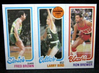Larry Bird/Fred Brown/Ron Mercer 1980-81 Topps Rookie Card!Celtics/Sonics/Blazer - Image 1 of 2